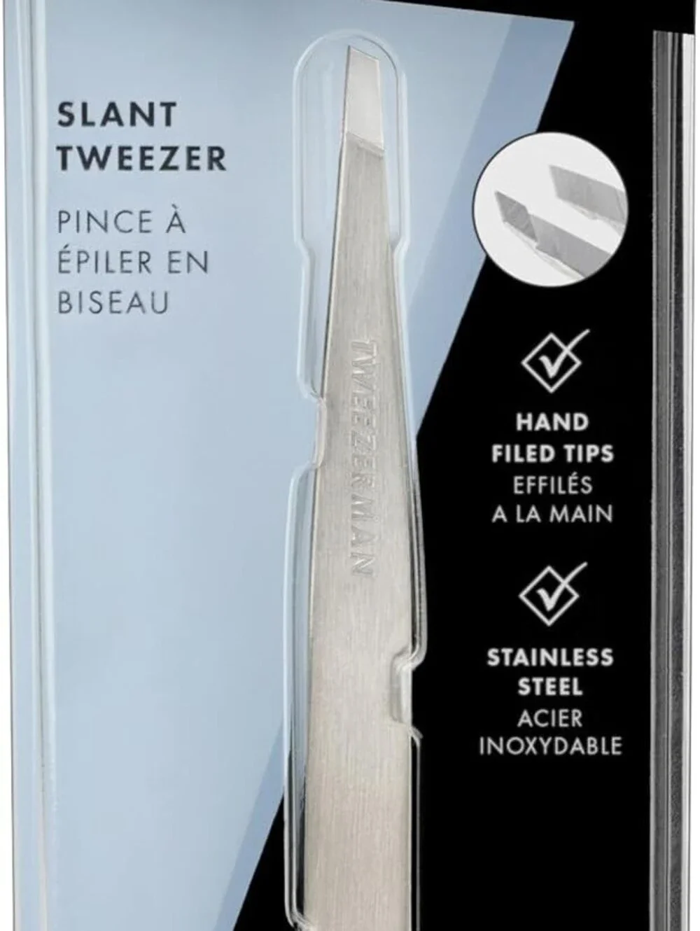 Used One time0 Tweezerman Stainless Steel Slant Tweezer for Eyebrows Silver